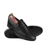 Textured Black Slip-On Shoes PA34