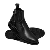 Singal Strap Black Ankle Boots pz10