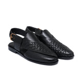 Black Leather Sandal Da49