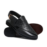Black Leather Sandal Da49