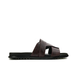 Brown Cross-Strap Slipper SA96