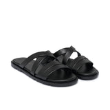 Black Leather Slipper SA141