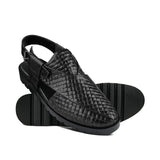 Heritage Black Leather Sandal DZ47
