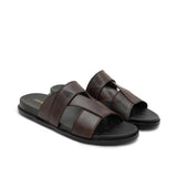 Brown Cross-Strap Slipper SA96