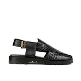 Heritage Black Leather Sandal DZ47