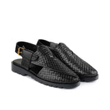 Heritage Black Leather Sandal DZ47