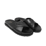 Black Cross Woven Slipper SA121