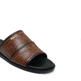 Brown Embossed Comfort Slipper SA97