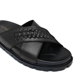 Black Cross Woven Slipper SA121
