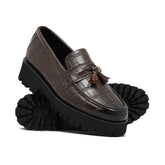 High Sole Brown Croc Shoe FU05