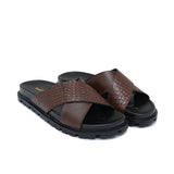 Brown Cross Slipper SA123