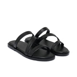 Black Leather Slipper SA140