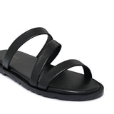 Black Leather Slipper SA140