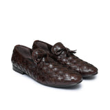 Brown Woven Leather Shoe PJ01