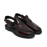 Maroon Brogue Peshawari Chappal DAZ7