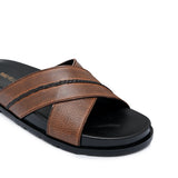 Brown Cross Slipper SA105