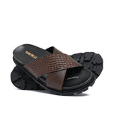Brown Cross Slipper SA123