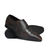 Brown Croc Lace Shoe PJ20