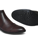 Maroon 2-Tone Chelsea Boots PD03