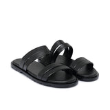 Black Leather Slipper SA142
