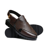 Brown Leather Sandal Da01