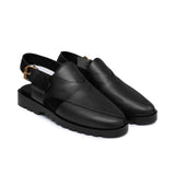 Black Leather Sandal Da07