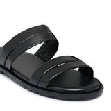 Black Leather Slipper SA142