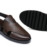 Brown Leather Sandal Da01