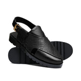 Black Leather Sandal Da02