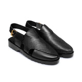Black Leather Sandal Da02