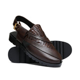 Brown Croc Leather Sandal Da04