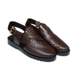 Brown Croc Leather Sandal Da04