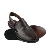 Dark Brown Textured Peshawari Sandal DA07