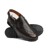 Quilted Leather Peshawari Chappal DAZ2