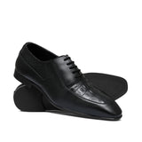 Black Croc Lace Shoe PJ25