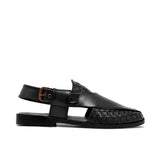 Royal Black Woven Peshawari Chappal DT02