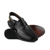 Black Textured Peshawari Sandal DA08