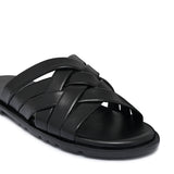 Black Leather Slipper SA144