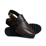 Brown 2-Tone Leather Sandal Da21