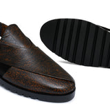 Brown 2-Tone Leather Sandal Da21