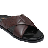 Brown Cross Slipper SA153
