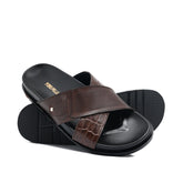 Brown Cross Slipper SA76