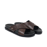 Brown Cross Slipper SA76