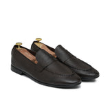 Textured Brown Slip-On Shoes PA43