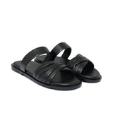 Black Leather Slipper SA143