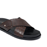 Brown Cross Slipper SA76