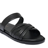 Black Leather Slipper SA143