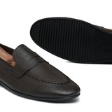 Textured Brown Slip-On Shoes PA43