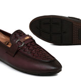 Maroon Folding Shoe with Elegant Buckle PA49