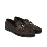 Brown Woven Shoe with LV Buckle FZ50